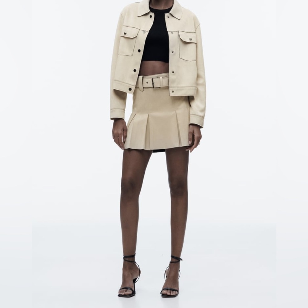 ZARA FAUX SUEDE MINI SKIRT
